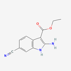 molecular formula C12H11N3O2 B3263039 2-氨基-6-氰基-1H-吲哚-3-羧酸乙酯 CAS No. 365548-02-3