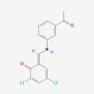 molecular formula C15H11Cl2NO2 B326305 (6E)-6-[(3-acetylanilino)methylidene]-2,4-dichlorocyclohexa-2,4-dien-1-one 