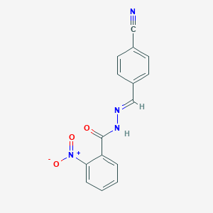 molecular formula C15H10N4O3 B326309 N'-(4-cyanobenzylidene)-2-nitrobenzohydrazide 