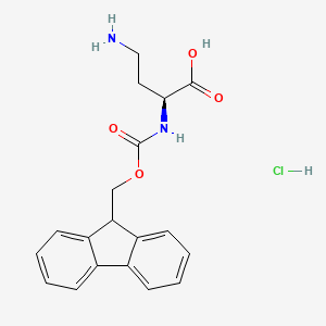 molecular formula C19H21ClN2O4 B3263095 (S)-2-((((9H-Fluoren-9-yl)methoxy)carbonyl)amino)-4-aminobutanoic acid hydrochloride CAS No. 366491-49-8