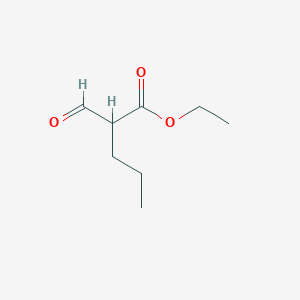 molecular formula C8H14O3 B3263167 Ethyl 2-formylvalerate CAS No. 36873-43-5