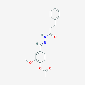 molecular formula C19H20N2O4 B326320 2-Methoxy-4-[2-(3-phenylpropanoyl)carbonohydrazonoyl]phenyl acetate 