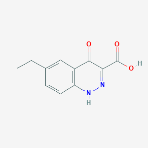 molecular formula C11H10N2O3 B3263208 6-Ethyl-4-oxo-1,4-dihydrocinnoline-3-carboxylic acid CAS No. 36991-45-4