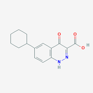 molecular formula C15H16N2O3 B3263211 6-Cyclohexyl-4-oxo-1,4-dihydrocinnoline-3-carboxylic acid CAS No. 36991-53-4