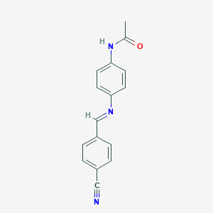 molecular formula C16H13N3O B326327 N-{4-[(4-cyanobenzylidene)amino]phenyl}acetamide 