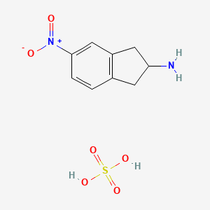 molecular formula C9H12N2O6S B3263271 5-Nitro-2,3-dihydro-1H-inden-2-amine sulfate CAS No. 370861-62-4