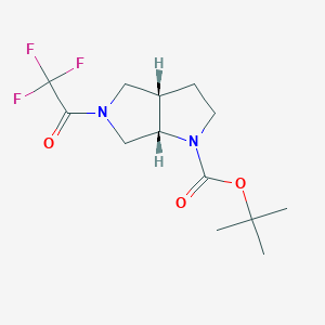 molecular formula C13H19F3N2O3 B3263287 (3aS,6aS)-tert-Butyl 5-(2,2,2-trifluoroacetyl)hexahydropyrrolo[3,4-b]pyrrole-1(2H)-carboxylate CAS No. 370880-15-2