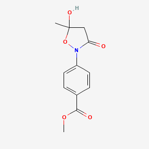 molecular formula C12H13NO5 B3263300 Methyl 4-(5-hydroxy-5-methyl-3-oxoisoxazolidin-2-yl)benzoate CAS No. 371166-28-8
