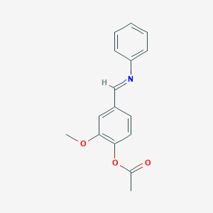 molecular formula C16H15NO3 B326331 2-Methoxy-4-[(phenylimino)methyl]phenyl acetate 