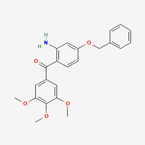 molecular formula C23H23NO5 B3263331 Methanone, [2-amino-4-(phenylmethoxy)phenyl](3,4,5-trimethoxyphenyl)- CAS No. 372117-87-8