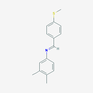 Benzenamine, 3,4-dimethyl-N-(4-methylthiobenzylidene)-