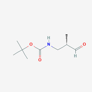 molecular formula C9H17NO3 B3263437 (S)-叔丁基 (2-甲基-3-氧代丙基)氨基甲酸酯 CAS No. 374729-55-2
