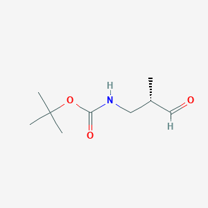 molecular formula C9H17NO3 B3263437 (S)-tert-butyl (2-methyl-3-oxopropyl)carbamate CAS No. 374729-55-2