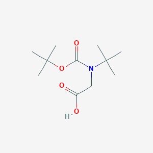 molecular formula C11H21NO4 B3263449 2-((tert-Butoxycarbonyl)(tert-butyl)amino)acetic acid CAS No. 374795-71-8