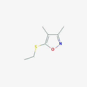 molecular formula C7H11NOS B3263505 Isoxazole, 5-(ethylthio)-3,4-dimethyl-(9CI) CAS No. 37543-61-6