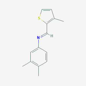 molecular formula C14H15NS B326353 N-(3,4-dimethylphenyl)-N-[(3-methyl-2-thienyl)methylene]amine 