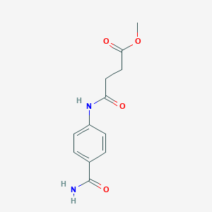 molecular formula C12H14N2O4 B326355 Methyl 4-[(4-carbamoylphenyl)amino]-4-oxobutanoate 