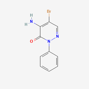 molecular formula C10H8BrN3O B3263558 4-Amino-5-bromo-2-phenylpyridazin-3(2H)-one CAS No. 37626-96-3