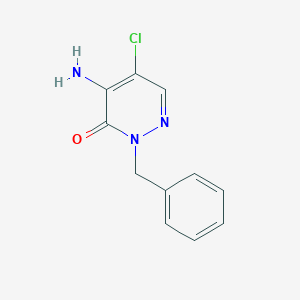molecular formula C11H10ClN3O B3263562 4-Amino-2-benzyl-5-chloropyridazin-3(2H)-one CAS No. 37627-00-2