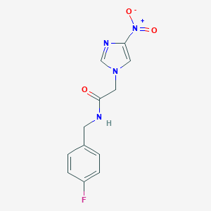 molecular formula C12H11FN4O3 B326358 N-(4-Fluoro-benzyl)-2-(4-nitro-imidazol-1-yl)-acetamide 