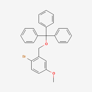 molecular formula C27H23BrO2 B3263620 (((2-Bromo-5-methoxybenzyl)oxy)methanetriyl)tribenzene CAS No. 377091-30-0