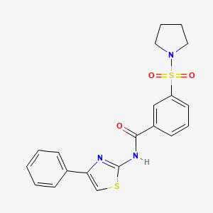 molecular formula C20H19N3O3S2 B3263666 N-(4-phenyl-1,3-thiazol-2-yl)-3-(pyrrolidin-1-ylsulfonyl)benzamide CAS No. 377756-87-1