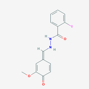 molecular formula C15H13IN2O3 B326368 2-iodo-N'-[(E)-(3-methoxy-4-oxocyclohexa-2,5-dien-1-ylidene)methyl]benzohydrazide 