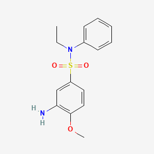 molecular formula C15H18N2O3S B3263767 3-氨基-N-乙基-4-甲氧基-N-苯基苯-1-磺酰胺 CAS No. 379726-48-4