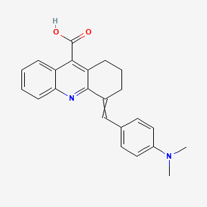 molecular formula C23H22N2O2 B3263768 4-[[4-(dimethylamino)phenyl]methylidene]-2,3-dihydro-1H-acridine-9-carboxylic acid CAS No. 379728-16-2