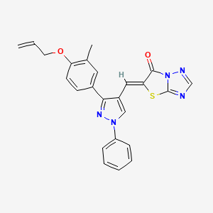 molecular formula C24H19N5O2S B3263777 (Z)-5-((3-(4-(allyloxy)-3-methylphenyl)-1-phenyl-1H-pyrazol-4-yl)methylene)thiazolo[3,2-b][1,2,4]triazol-6(5H)-one CAS No. 380155-54-4