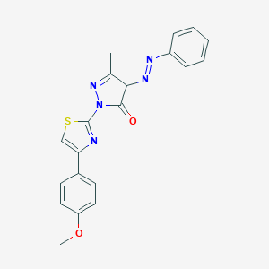 2-[4-(4-methoxyphenyl)-1,3-thiazol-2-yl]-5-methyl-4-(phenyldiazenyl)-2,4-dihydro-3H-pyrazol-3-one