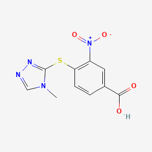 molecular formula C10H8N4O4S B3263814 4-[(4-methyl-4H-1,2,4-triazol-3-yl)sulfanyl]-3-nitrobenzoic acid CAS No. 380431-58-3