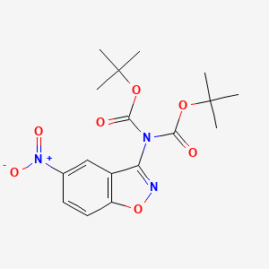 molecular formula C17H21N3O7 B3263843 tert-butyl N-[(2-methylpropan-2-yl)oxycarbonyl]-N-(5-nitro-1,2-benzoxazol-3-yl)carbamate CAS No. 380629-71-0