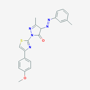 2-[4-(4-methoxyphenyl)-1,3-thiazol-2-yl]-5-methyl-4-[(3-methylphenyl)diazenyl]-2,4-dihydro-3H-pyrazol-3-one