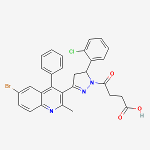 4-(3-(6-bromo-2-methyl-4-phenylquinolin-3-yl)-5-(2-chlorophenyl)-4,5-dihydro-1H-pyrazol-1-yl)-4-oxobutanoic acid