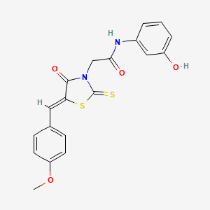 N-(3-hydroxyphenyl)-2-[(5Z)-5-[(4-methoxyphenyl)methylidene]-4-oxo-2-sulfanylidene-1,3-thiazolidin-3-yl]acetamide