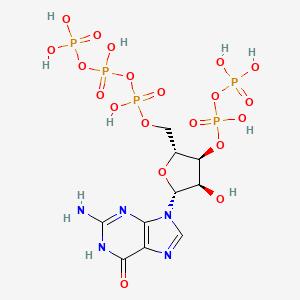 molecular formula C10H18N5O20P5 B3264287 Guanosine 3'-diphosphate 5'-triphosphate CAS No. 38918-96-6