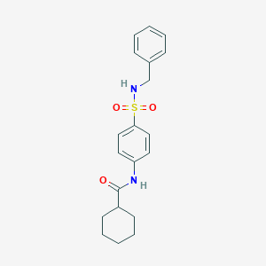 molecular formula C20H24N2O3S B326439 N-[4-(benzylsulfamoyl)phenyl]cyclohexanecarboxamide 