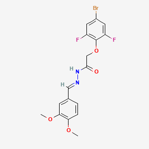 (E)-2-(4-bromo-2,6-difluorophenoxy)-N'-(3,4-dimethoxybenzylidene)acetohydrazide