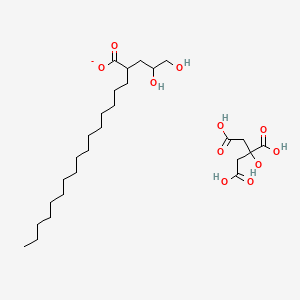 molecular formula C27H49O11- B3264441 硬脂酸柠檬酸甘油酯 CAS No. 39175-72-9