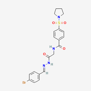 molecular formula C20H21BrN4O4S B3264457 N-({N'-[(1E)-(4-bromophenyl)methylidene]hydrazinecarbonyl}methyl)-4-(pyrrolidine-1-sulfonyl)benzamide CAS No. 391885-50-0