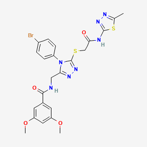 molecular formula C23H22BrN7O4S2 B3264471 N-((4-(4-bromophenyl)-5-((2-((5-methyl-1,3,4-thiadiazol-2-yl)amino)-2-oxoethyl)thio)-4H-1,2,4-triazol-3-yl)methyl)-3,5-dimethoxybenzamide CAS No. 391942-91-9