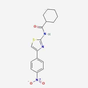 molecular formula C16H17N3O3S B3264500 N-[4-(4-nitrophenyl)-1,3-thiazol-2-yl]cyclohexanecarboxamide CAS No. 392245-15-7