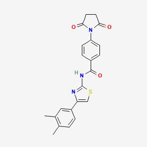 N-[4-(3,4-dimethylphenyl)-1,3-thiazol-2-yl]-4-(2,5-dioxopyrrolidin-1-yl)benzamide