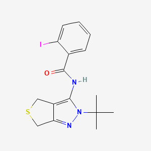molecular formula C16H18IN3OS B3264531 N-(2-(tert-butyl)-4,6-dihydro-2H-thieno[3,4-c]pyrazol-3-yl)-2-iodobenzamide CAS No. 392254-06-7