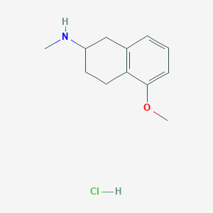 molecular formula C12H18ClNO B3264538 1,2,3,4 tetrahydro-5-Methoxy-N-Methyl 2-napthalenaMine HCl CAS No. 39226-89-6