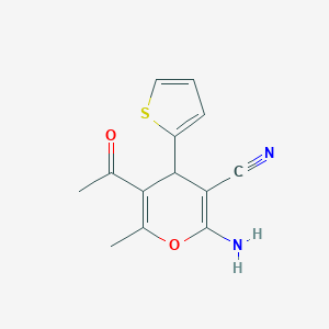 molecular formula C13H12N2O2S B326456 5-acetyl-2-amino-6-methyl-4-(2-thienyl)-4H-pyran-3-carbonitrile 