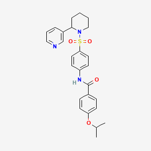 molecular formula C26H29N3O4S B3264605 4-propan-2-yloxy-N-[4-(2-pyridin-3-ylpiperidin-1-yl)sulfonylphenyl]benzamide CAS No. 393834-58-7