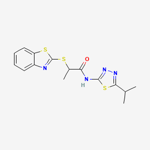 2-(1,3-benzothiazol-2-ylsulfanyl)-N-[5-(propan-2-yl)-1,3,4-thiadiazol-2-yl]propanamide