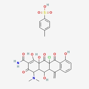 11a-Chloro-4-(dimethylamino)-1,4,4a,5,5a,6,11,11a,12,12a-decahydro-3,5,10,12a-tetrahydroxy-6-methylene-1,11,12-trioxonaphthacene-2-carboxamide mono(toluene-p-sulphonate)